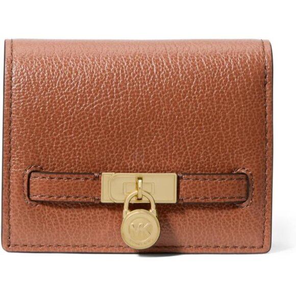 Hamilton Small Compact Leather Wallet Womens Gold Hardware Stylish